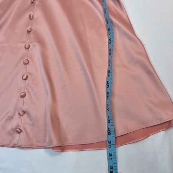 For Love and Lemons Euphoria Embroidered Slip Dress Pink Satin Mesh Small - Picture 12 of 14